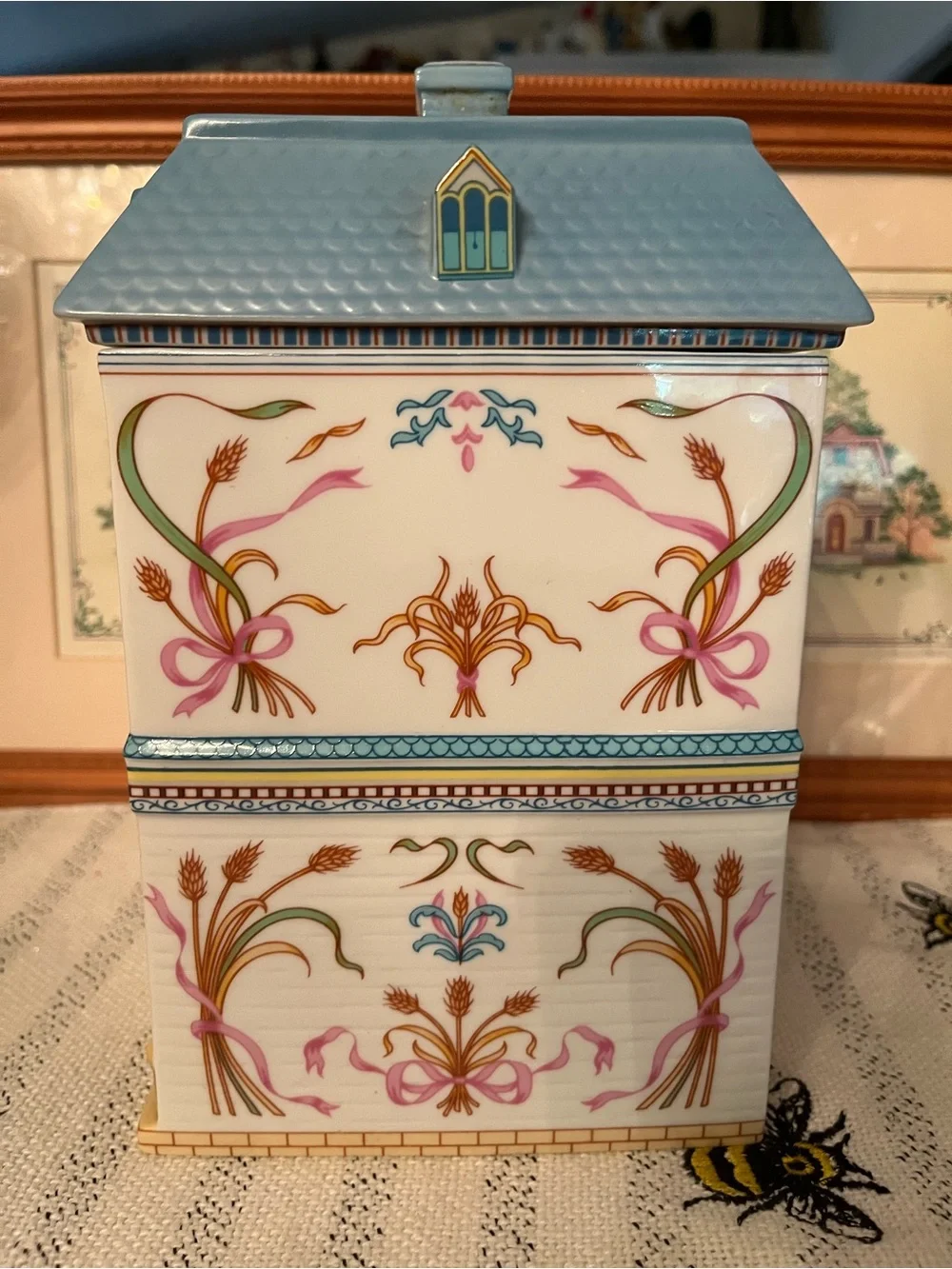 LENOX Village Bake Shoppe Flour Decorative Porcelain Canister, Vintage 1990s